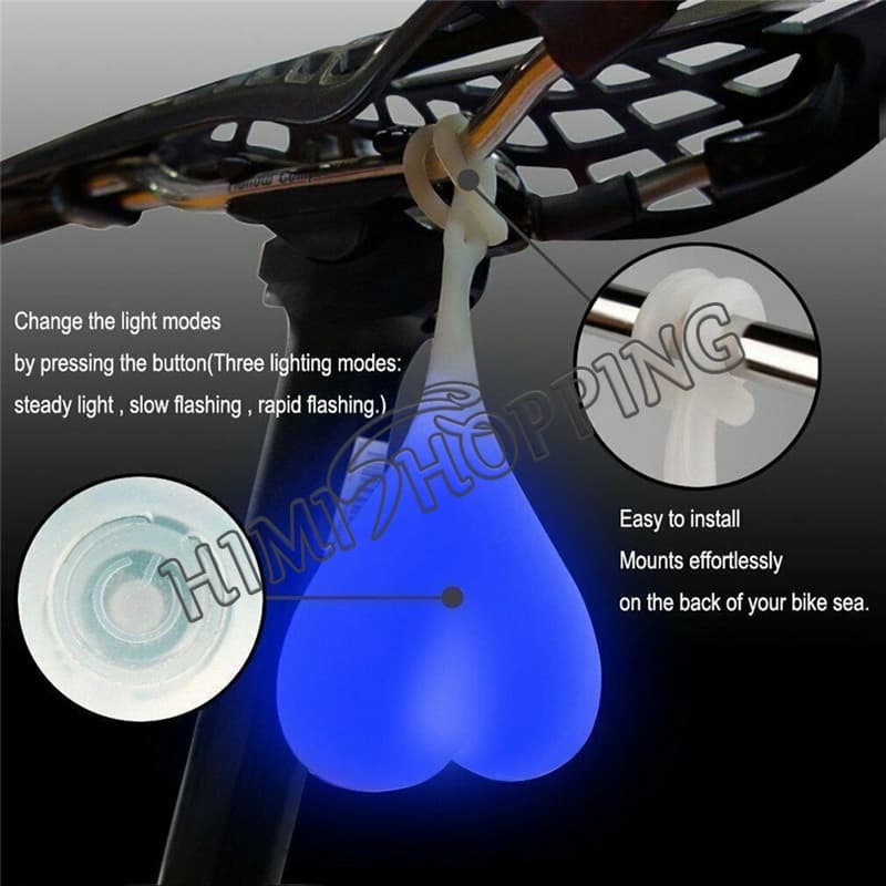 ไฟท้ายจักรยาน LED รูปหัวใจ กันน้ํา ชาร์จ USB 1 ชิ้น รูปที่ 5