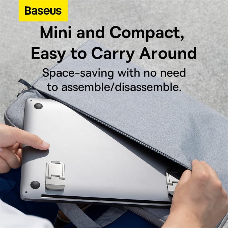 BASEUS ขาตั้งแล็ปท็อปแบบพกพา 2 ชิ้น โลหะผสมสังกะสี รับน้ำหนักได้ 10 กก. รูปที่ 9