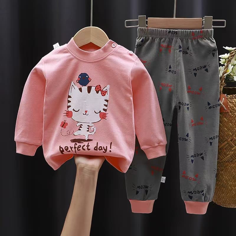Y89 ชุดนอนเด็ก ชุดนอนเด็กแขนยาว เสื้อแขนยาว+กางเกงขายาว ผ้านิ่มลายน่ารักๆ รูปที่ 8