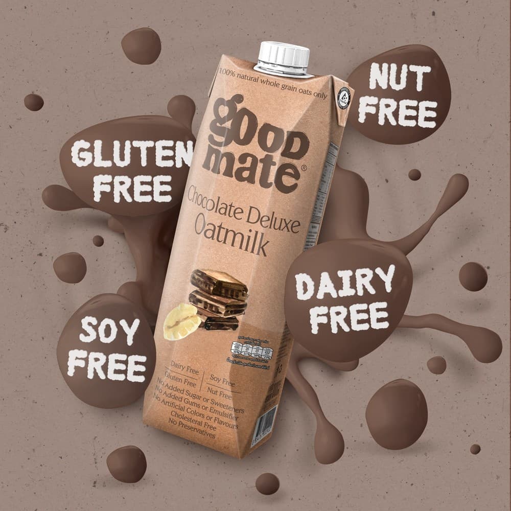 Goodmate Chocolate Deluxe Oat Milk กู๊ดเมท นมโอ๊ต สูตรช็อกโกแลตดีลักซ์ ขนาด 1000 มล. รูปที่ 8