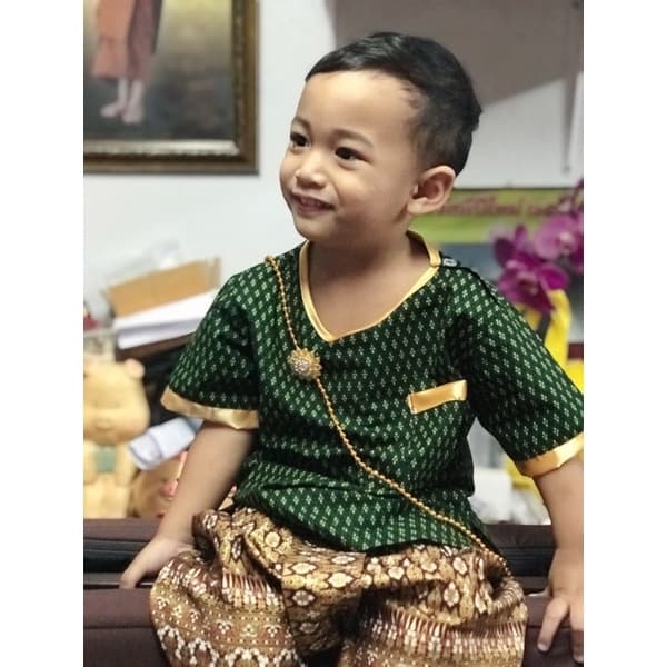 เครื่องประดับชุดไทยเด็ก สร้อยคอ ต่างหู เข็มขัด สังวาลย์ กำไล เข็มกลัด รูปที่ 2