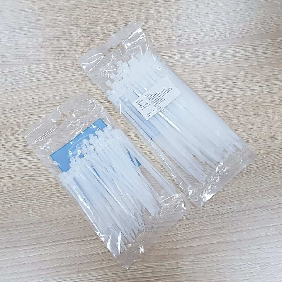 เคเบิ้ลไทร์ Nylon Plastic Cable Ties สีใส 1 ถุง มี100เส้น มีให้เลือกหลายขนาด สายรัดไนล่อน เข็มขัดรัดสายไฟ หนวดกุ้ง รูปที่ 3