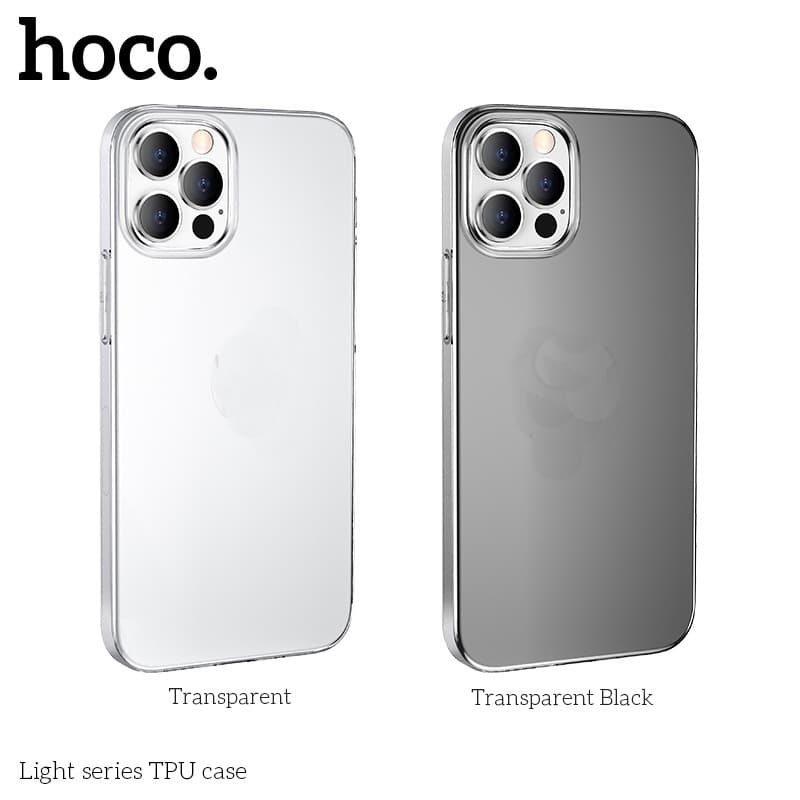 Hoco เคสสีใส สีชา สำหรับไอโฟนทุกรุ่น i15,i15pro max,i13,i13 pro max,i12,i12pro max,i11,11pro max,SE,X,XR,Xs max,7p,8p รูปที่ 1