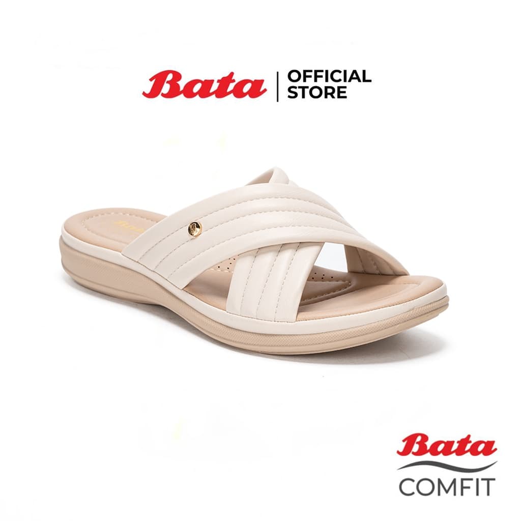 Bata บาจา รองเท้าแตะเพื่อสุขภาพ รองรับน้ำหนักเท้าได้ดี สูง 1 นิ้ว สำหรับผู้หญิง รุ่น Talon สีครีม 6611634 รูปที่ 1