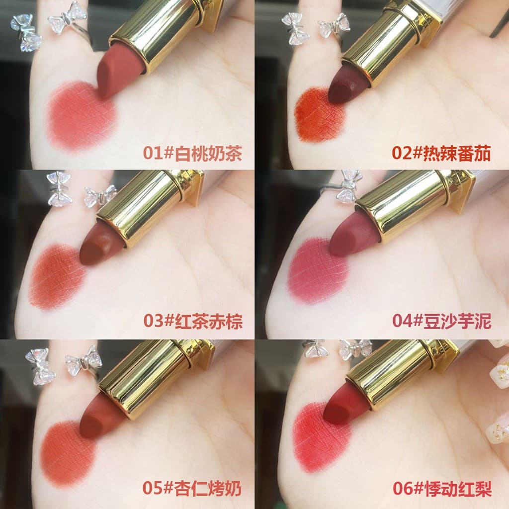 Herorange เครื่องสําอางลิปสติกเนื้อแมทกํามะหยี่กันน้ําให้ความชุ่มชื้น No.204 รูปที่ 6