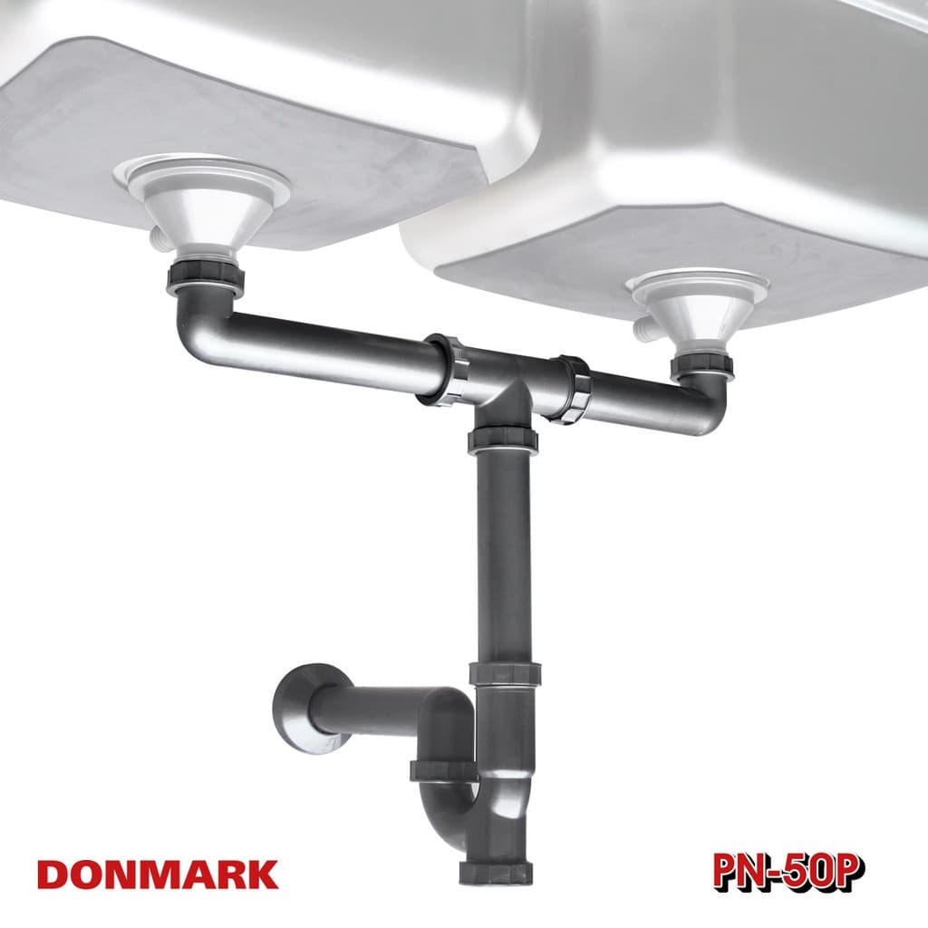 DONMARK ชุดท่อน้ำทิ้งสะดืออ่างซิงค์ 2 หลุม พลาสติก ABS รุ่น PN-50P รูปที่ 6