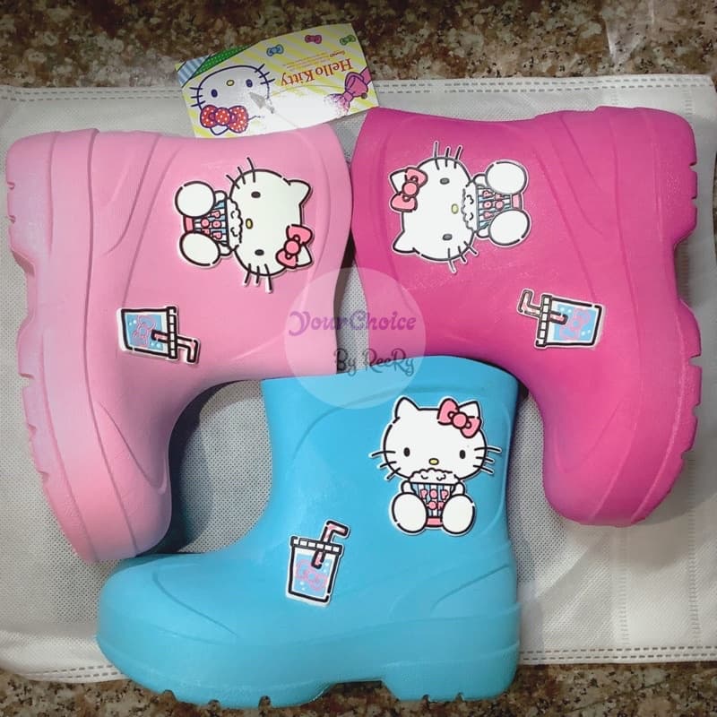 รองเท้าบูทเด็ก Hello Kitty คิตตี้ ลิขสิทธิ์แท้ รองเท้าบู๊ทเด็กผู้หญิง สีพาสเทล กันน้ำ กันฝน KTL483 รูปที่ 5