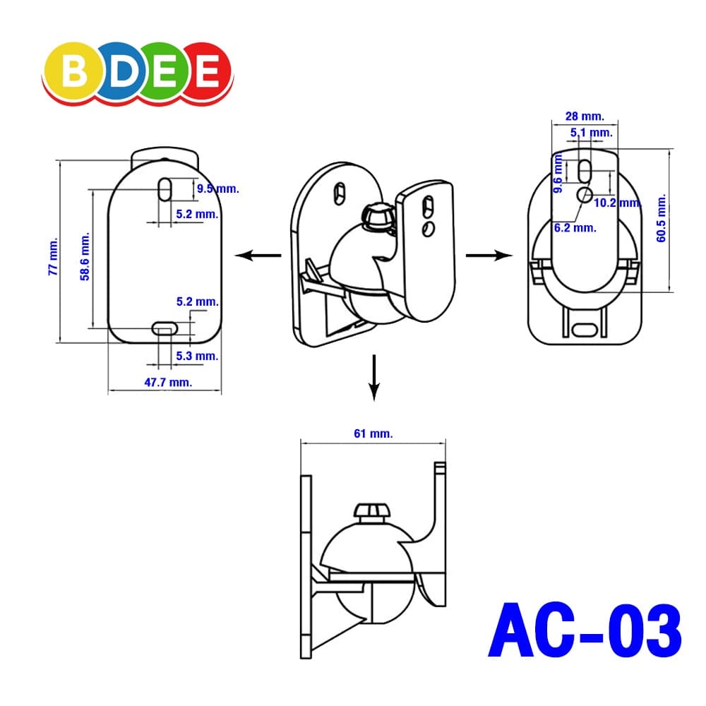 9SAT ขายึดลำโพงกับผนัง รุ่น AC-03 จำนวน 1 คู่ รูปที่ 5