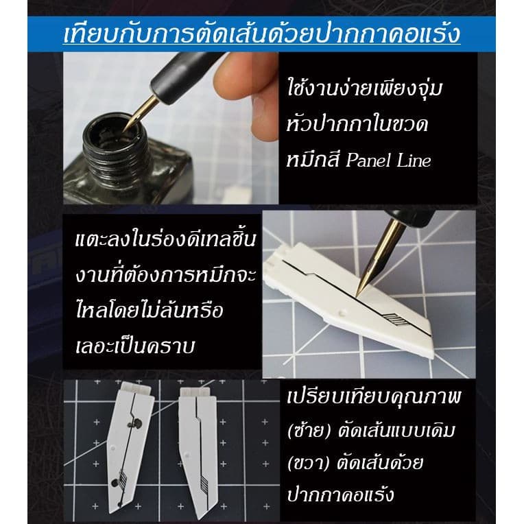 ปากกาคอแร้ง สำหรับช่วยตัดเส้น ไหลสีน้ำยา Panel Line เหมาะกับกันดั้ม กันพลาและพลาสติกโมเดล รูปที่ 3