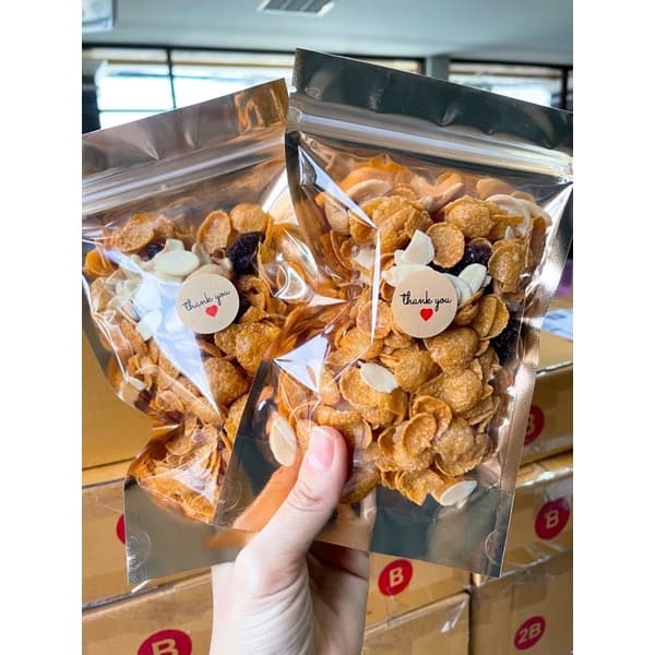 4ถุง100 เพิ่มปริมาณ 60g.คาราเมล คอนเฟลก Caramel cornflakes รูปที่ 5