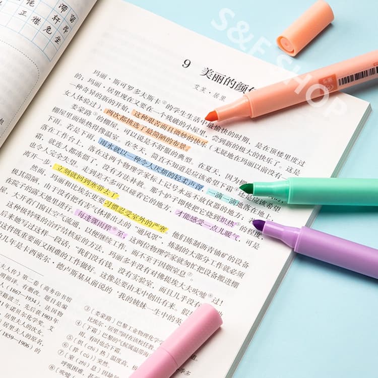ปากกาไฮไลท์ 8สี โทนสีพาสเทล chosch รุ่นCS-H716 แบบแพ็ค ขนาด1-4mm #เน้นข้อความ #ปากกาเน้นข้อคว#school #office รูปที่ 6