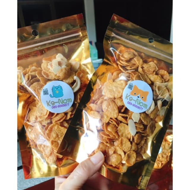 4ถุง100 เพิ่มปริมาณ 60g.คาราเมล คอนเฟลก Caramel cornflakes รูปที่ 1