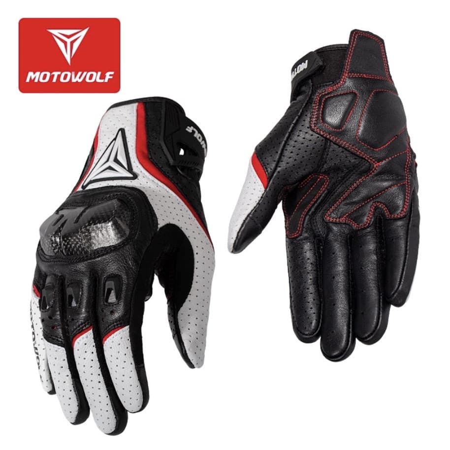 MOTOWOLF MDL 0305 ถุงมือหนังแท้พร้อมการ์ดคาร์บอนเคฟล่า สำหรับขี่มอเตอร์ไซด์ ถุงมือขับมอเตอร์ไซค์ ถุงมือบิ๊กไบค์ รูปที่ 5