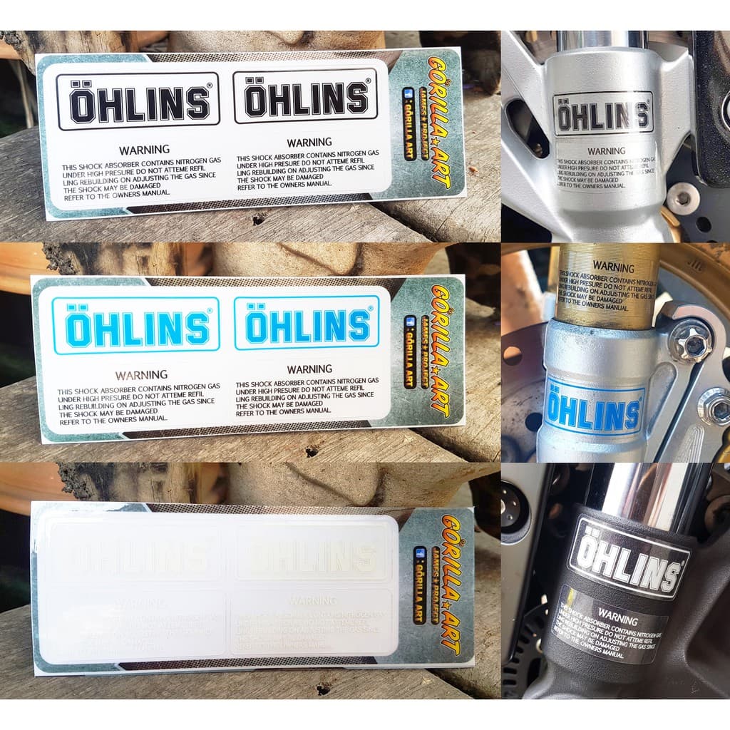 สติ๊กเกอร์ Ohlins สติ๊กเกอร์ติด โช๊ค Ohlins พื้นใสอักษรสี โอลิน / Sticker Ohlins floor color clear letters รูปที่ 6