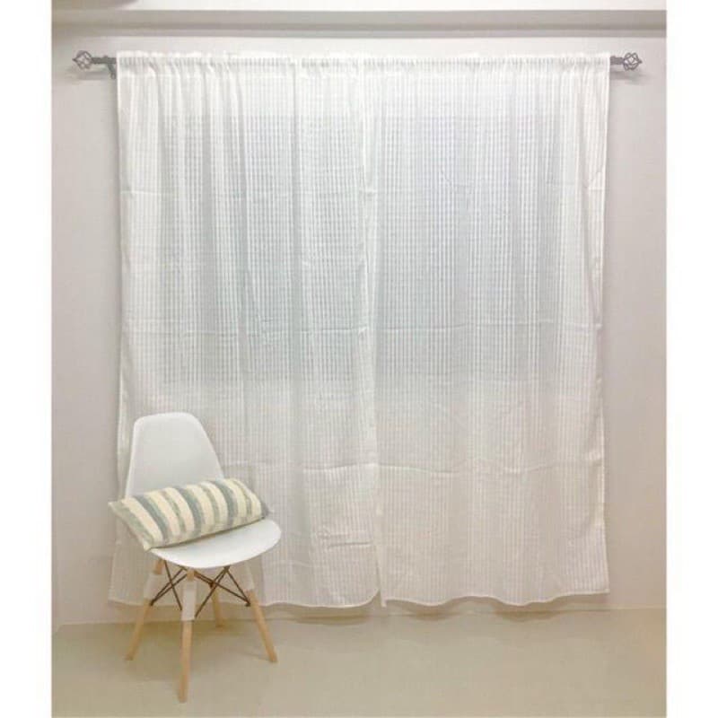 ผ้าม่านประตู ผ้าฝ้ายสไตล์มินิมอล สีขาว ผ้าโปร่งพริ้ว ขนาด 110x220 cm แต่งบ้าน คาเฟ่ หรือห้อง ก็สวยงาม รูปที่ 6