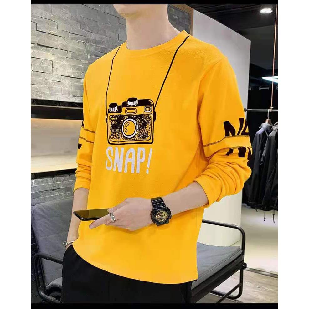 เสื้อยืดแขนยาวแฟชั่นผู้ชายลุคเกาหลี เนื้อผ้าดี ผ้าเนียนนุ่ม ใส่ไปไหนก็ดูเท่ รูปที่ 8