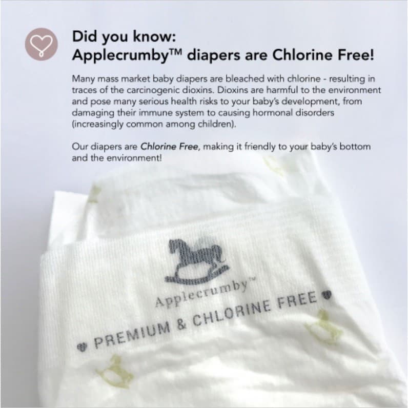 Applecrumby Chlorine Free ผ้าอ้อมแบบเทป ไซส์ S 24ชิ้น รูปที่ 4