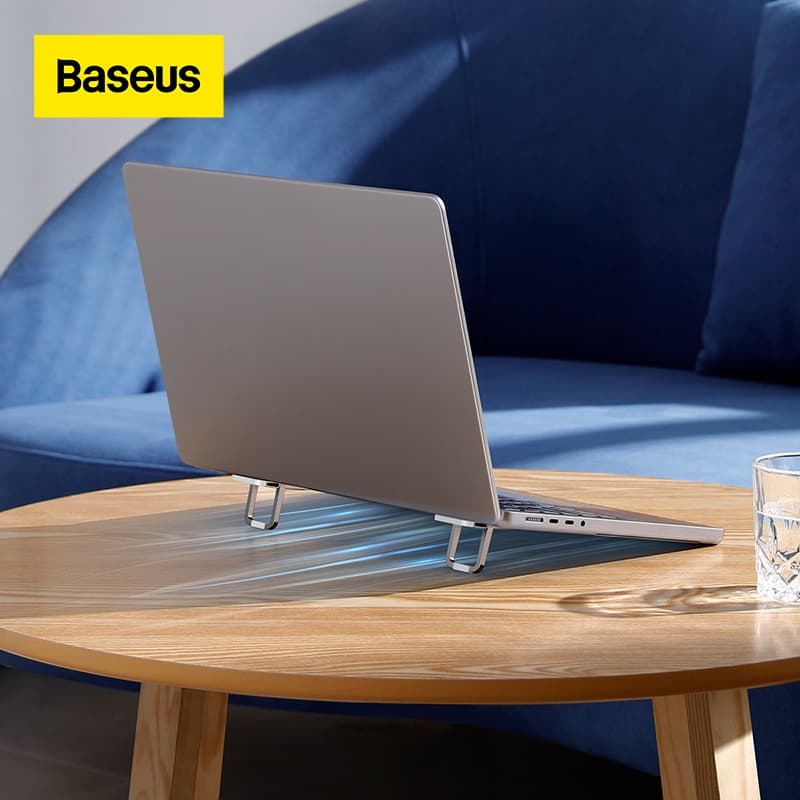 BASEUS ขาตั้งแล็ปท็อปแบบพกพา 2 ชิ้น โลหะผสมสังกะสี รับน้ำหนักได้ 10 กก. รูปที่ 3
