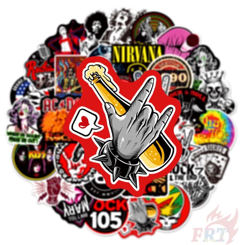 HipHop Rock Band - Rock & Roll Series 02 Stickers 50Pcs/Set DIY Fashion Waterproof Doodle Decals Stickersc รูปที่ 4