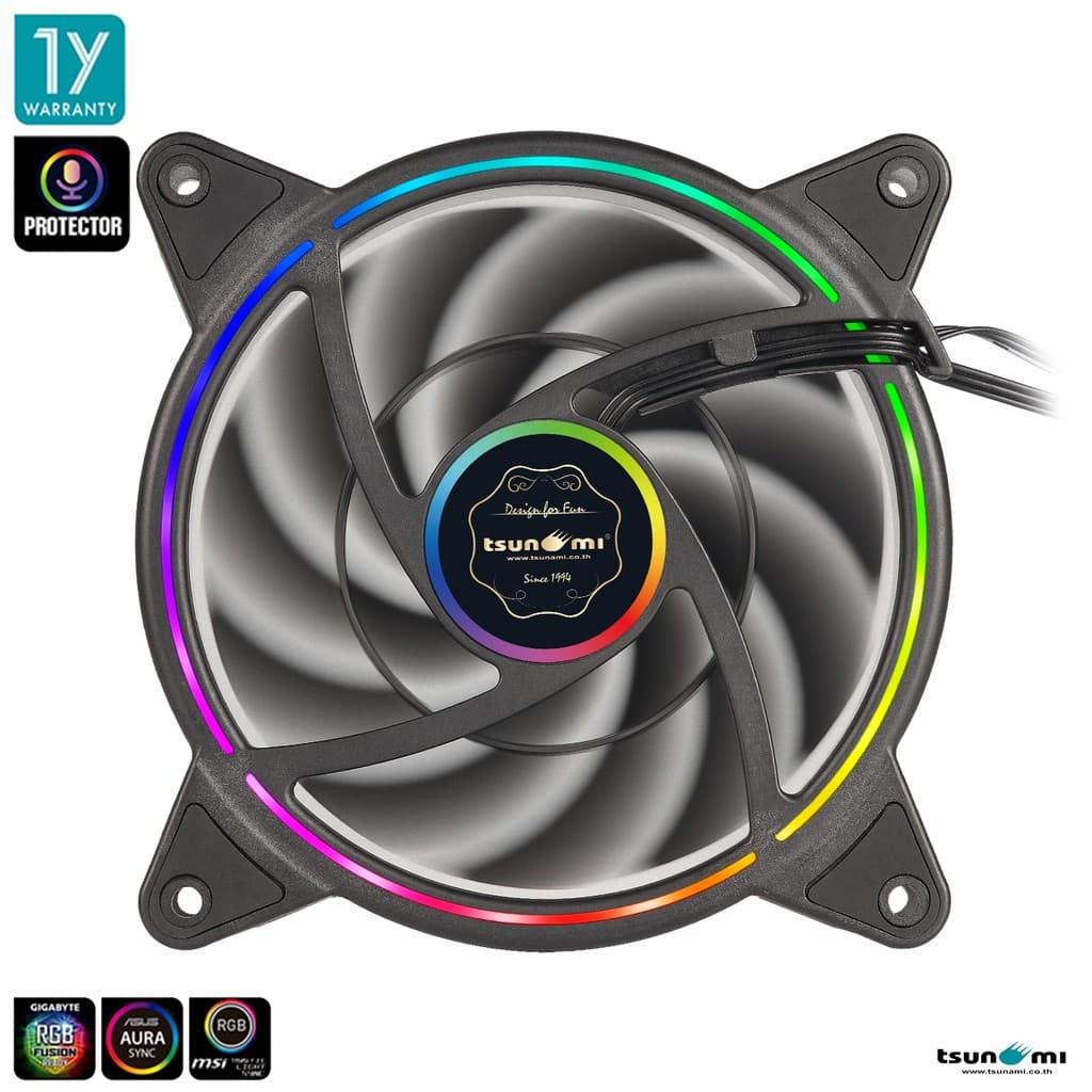 พัดลมระบายความร้อนTsunami Protector 1250 Cooling Fan *1 ARGB Ready 12CM รับประกันสินค้า 1 ปี รูปที่ 4
