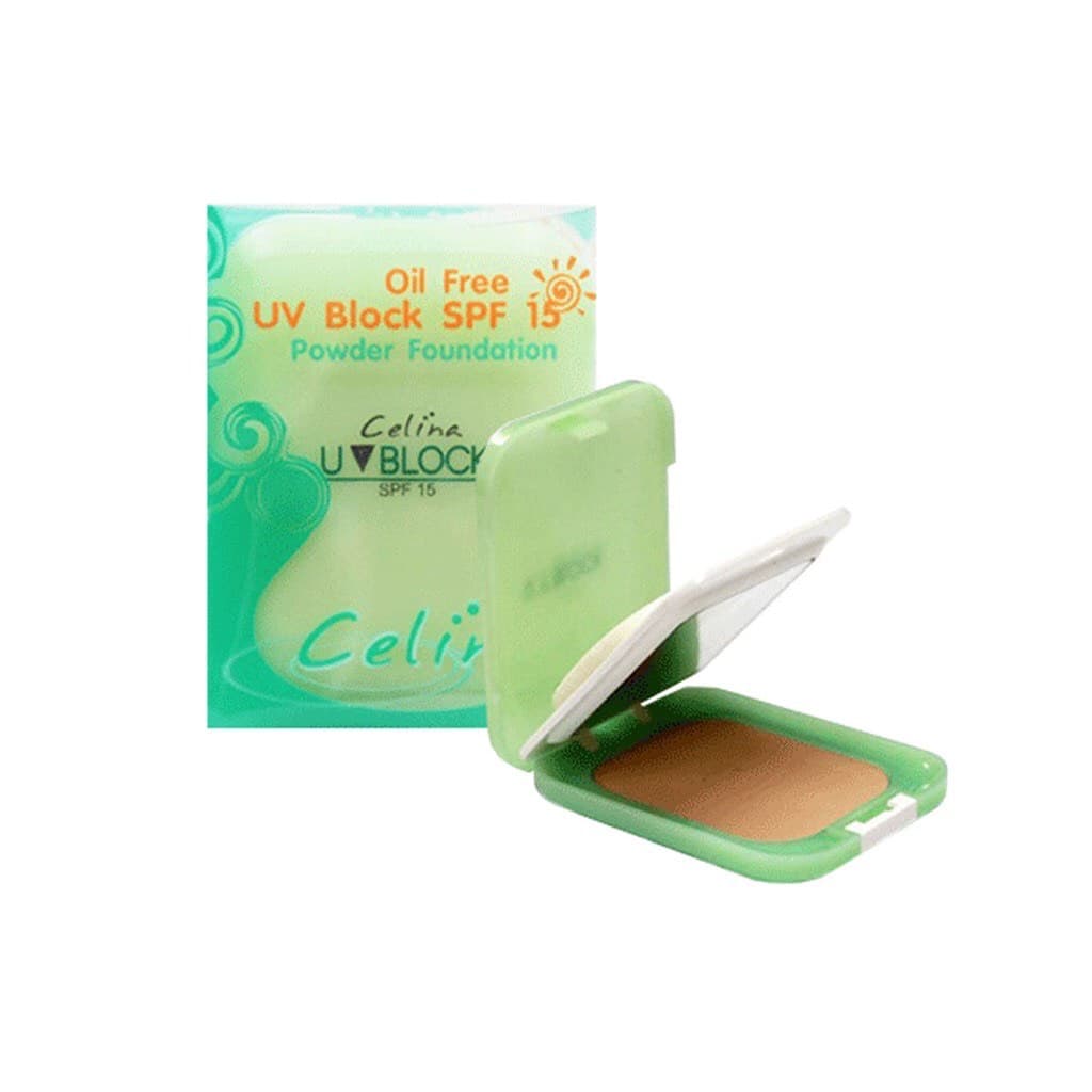 CELINA OIL FREE UV BLOCK SPF 15 POWDER FOUNDATION แป้ง แป้งพัฟ เซลิน่า ออย ฟรี ยูวี บล็อค ตัวจริง รีฟิล รูปที่ 1