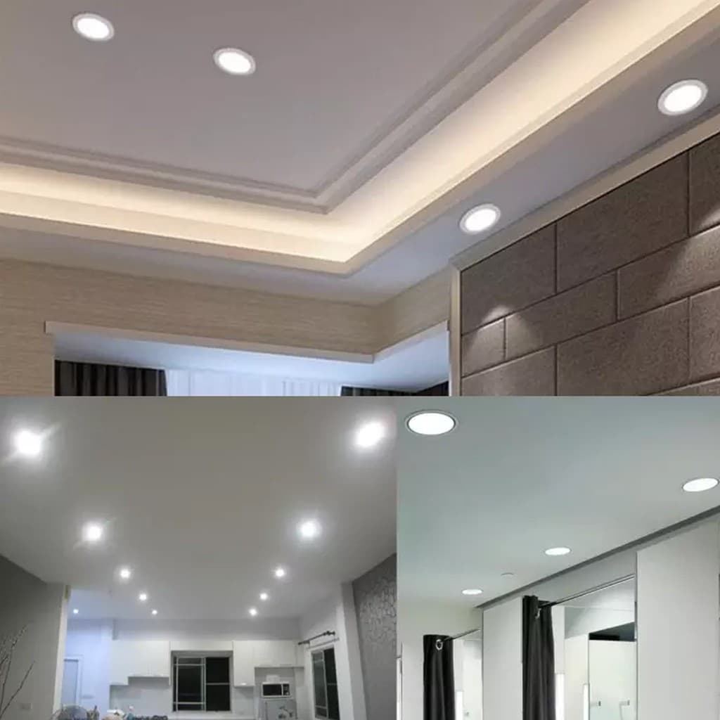 โคมไฟดาวน์ไลท์ LED โคมไฟฝังฝ้า แบบกลม โคมไฟติดเพดาน ห้องนอน 4 นิ้ว 12 วัตต์ แสงสีขาว IWACHI รูปที่ 5