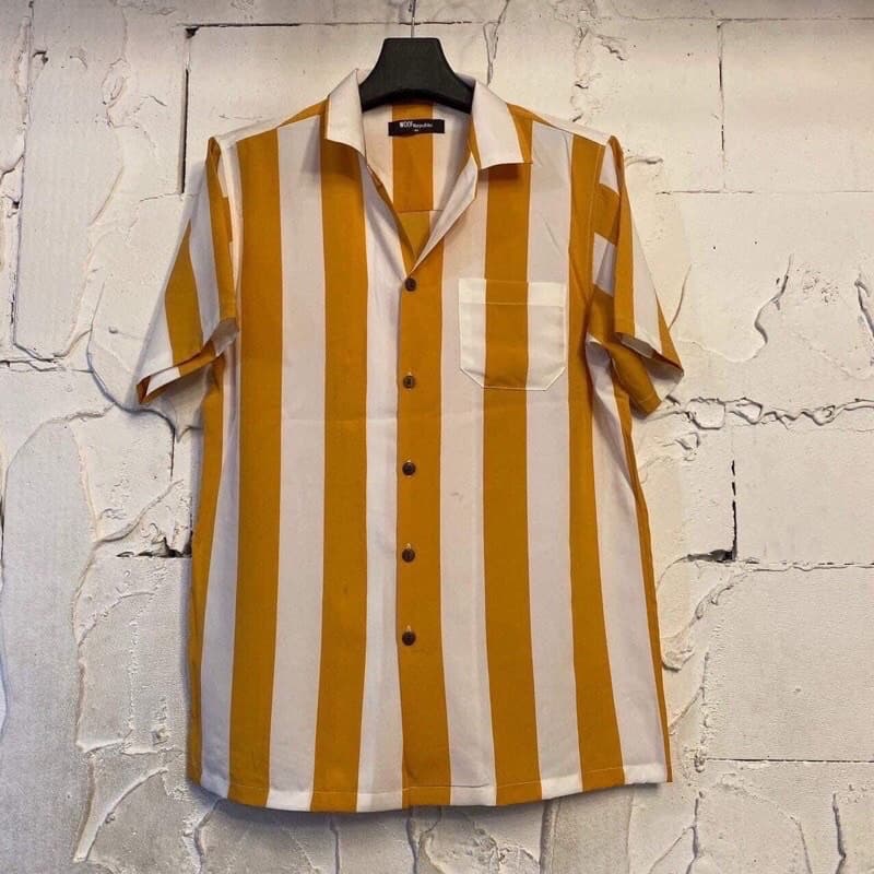 เสื้อฮาวาย ลายทาง ลายริ้ว เสื้อเชิ้ต hawaii เชิ้ตเกาหลีไซส์m l xl 2xl 3xl 4xl ผ้านิ่มใส่สบายไม่ร้อน ใส่ได้ทั้งชายและหญิง รูปที่ 6