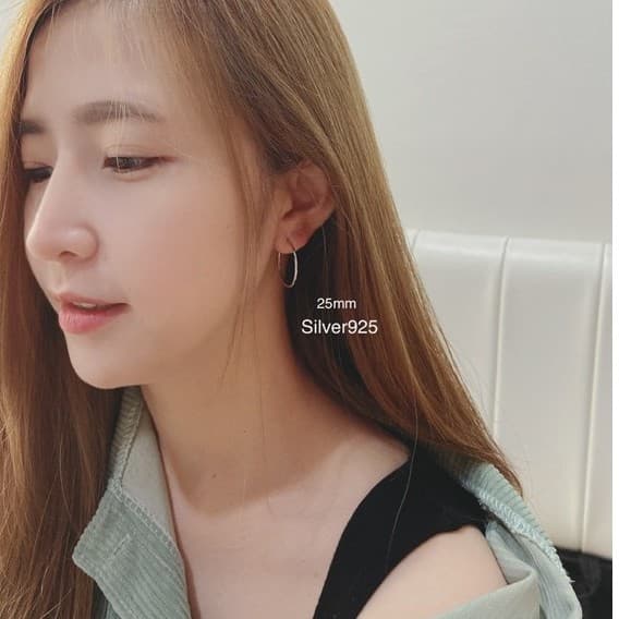 Suwann.na ต่างหูห่วง ต่างหูเงินแท้ ห่วงหลอด 8, 10, 12, 14, 16, 18, 25, 40 mm รูปที่ 7