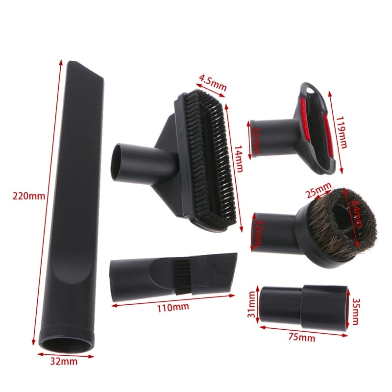 6 In 1 Vacuum Cleaner Brush Nozzle Home Dusting Crevice Stair Tool Kit 32mm 35mm รูปที่ 2