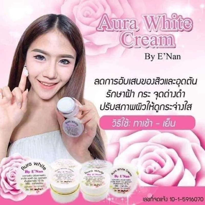 #ของเเท้100% ครีมออร่า ไวท์ บายอีเเนน Aura White Cream By E'Nan ขนาด 5 g. รูปที่ 6