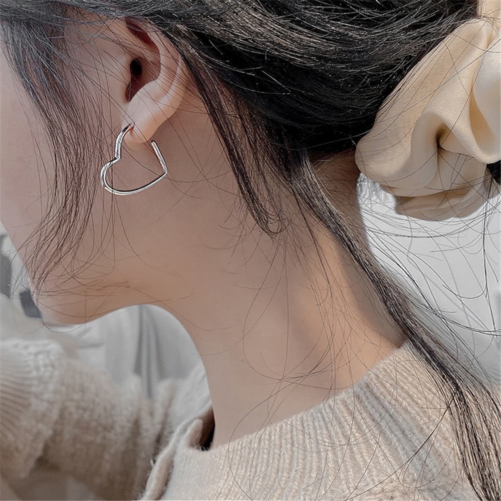 ต่างหูแฟชั่นรูปหัวใจสไตล์พังก์ รูปที่ 3