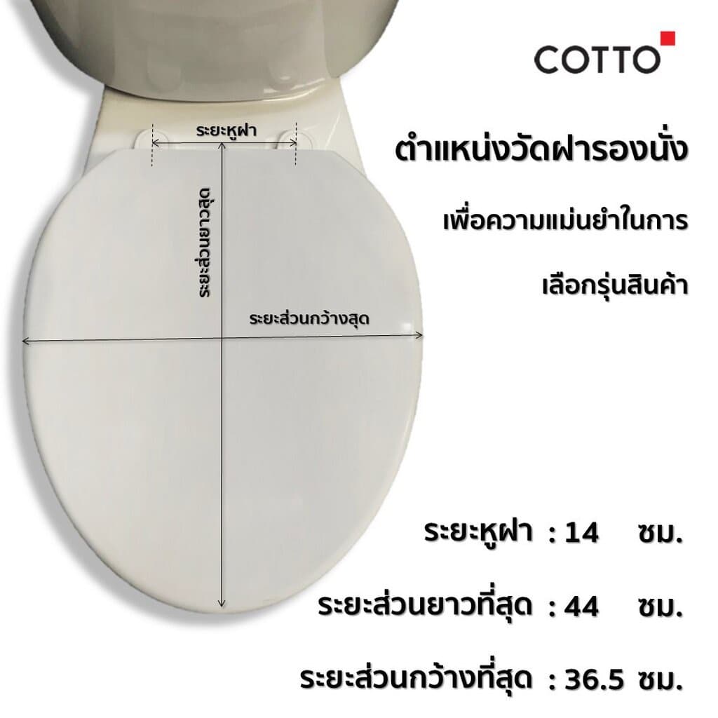 COTTO ฝารองนั่งโถสุขภัณฑ์ทรงกลม รุ่น C90055 Soft Close รูปที่ 5