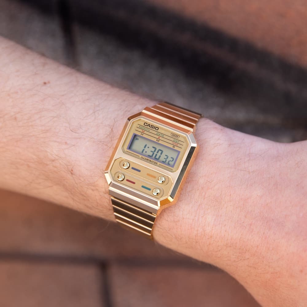 Casio Vintage นาฬิกาข้อมือผู้ชาย/ผู้หญิง รุ่น A100WE A100 A100WEGG แท้ประกันศูนย์ไทย 1 ปี รูปที่ 6