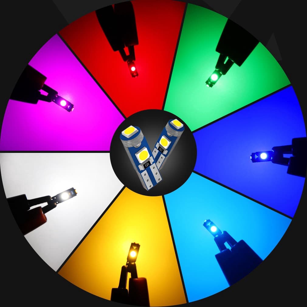 มี7สี หลอดไฟ LED T5 แผงหนัาปัด เรือนไมล์ สวิตช์แอร์ คอนโซล รูปที่ 3