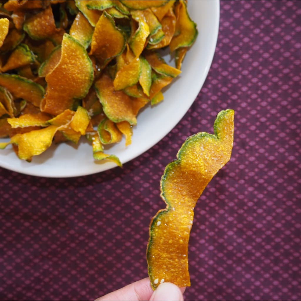 ฟักทอง โรยงา กรอบ อร่อยมากpumpkin chips with sesame seeds รูปที่ 3