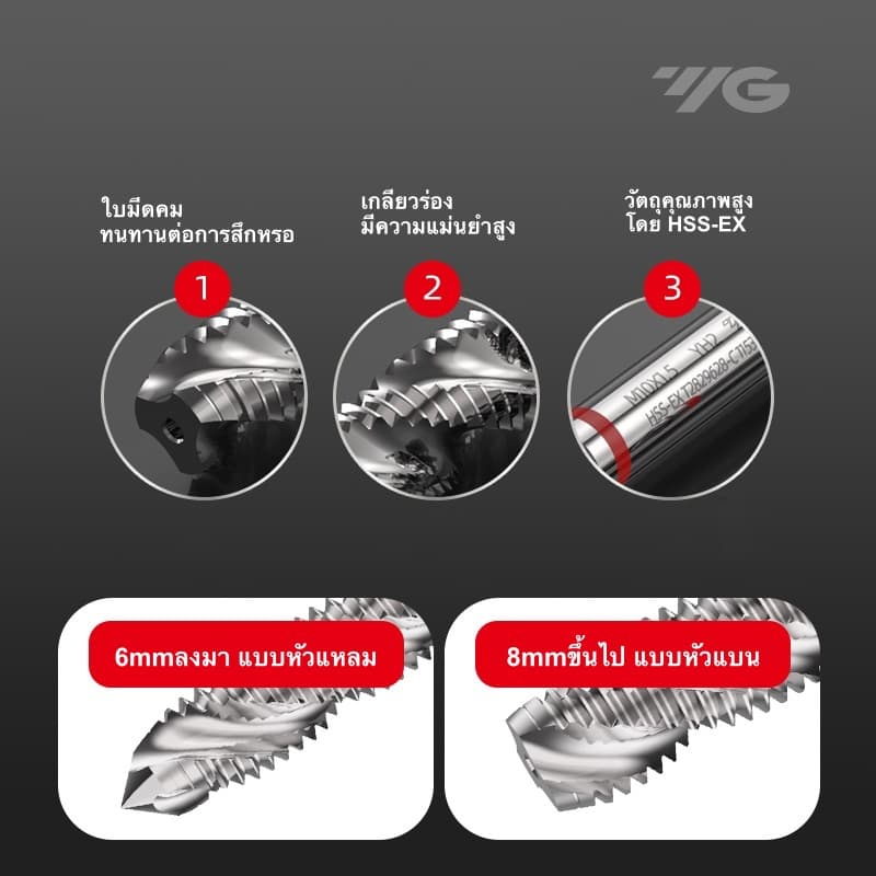ดอกต๊าป YG Combo อเนกประสงค์ เกลียวเลื้อย T2809 รูปที่ 5