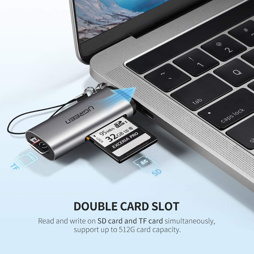 UGREEN เครื่องอ่านการ์ด Card Reader 50704 รุ่น P30 S10 Note 10 SD TF OTG Type C for PC/Mobile รูปที่ 2