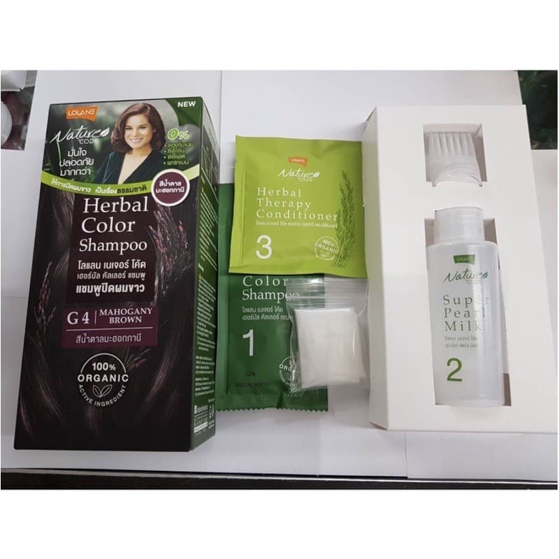 โลแลน เนเจอร์ โค้ด เฮอร์บัล คัลเลอร์ #ออแกนิก 100% #ORGANIC Lolane แชมพู ปิดผมขาว รูปที่ 4
