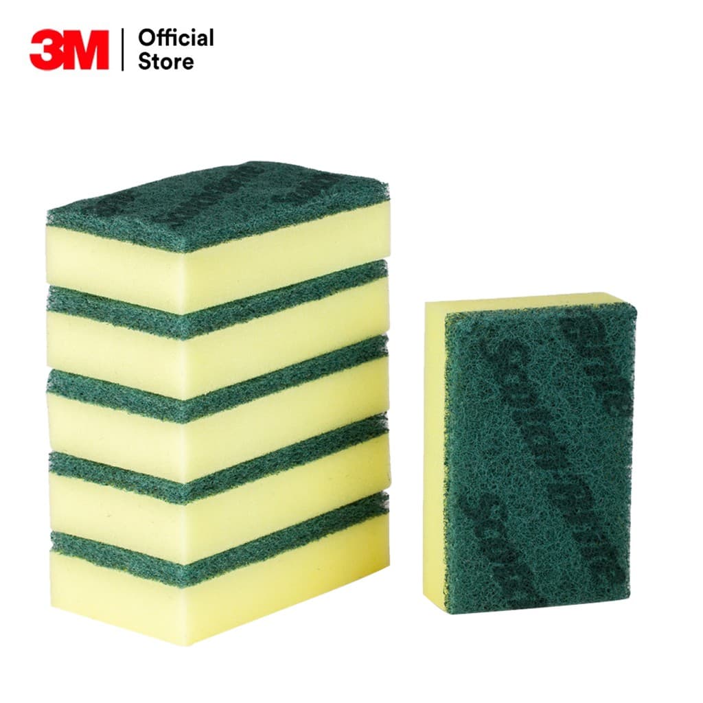 3M™ Scotch-Brite® สก๊อตช์-ไบรต์ ใยขัดพร้อมฟองน้ำ, 3x4 นิ้ว, แพ็ค 6 ชิ้น รูปที่ 3