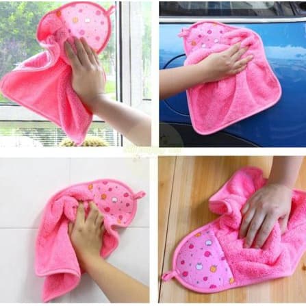 ผ้าเช็ดมือแบบแขวนซับน้ำได้ดี เช็ดมือ เช็ดจาน เช็ดโต๊ะ อย่างหนาผืนใหญ่ มีให้เลือก 3 สี ผ้าทำความสะอาด รูปที่ 9