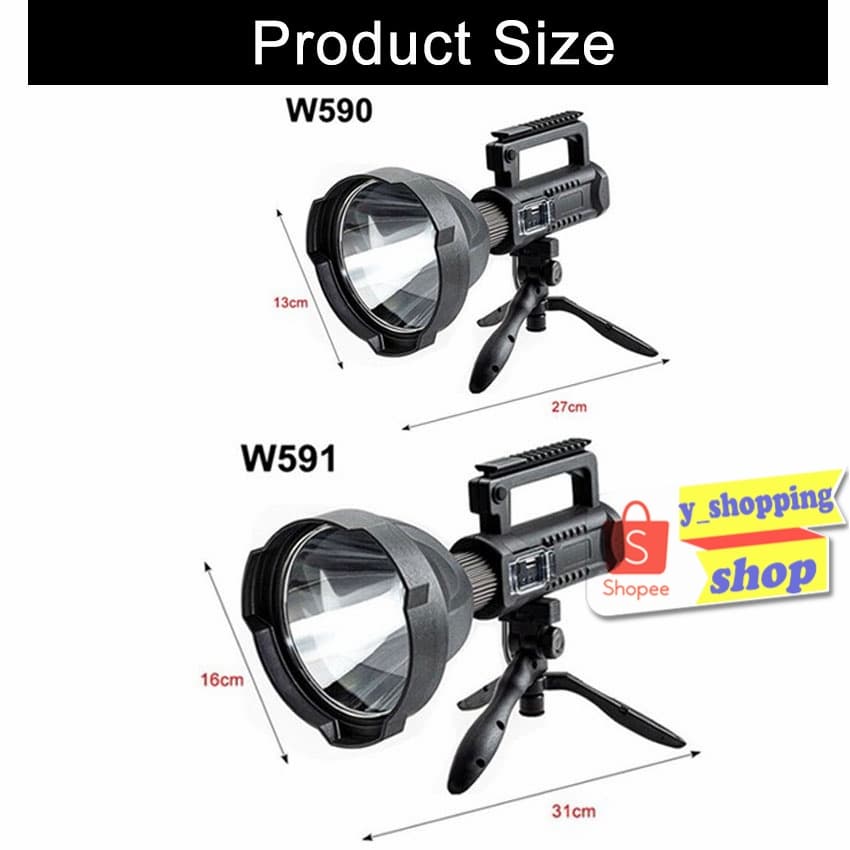 ไฟฉายแรงสูง 4 โหมด W-590 USB Rechargeable 20w รูปที่ 6