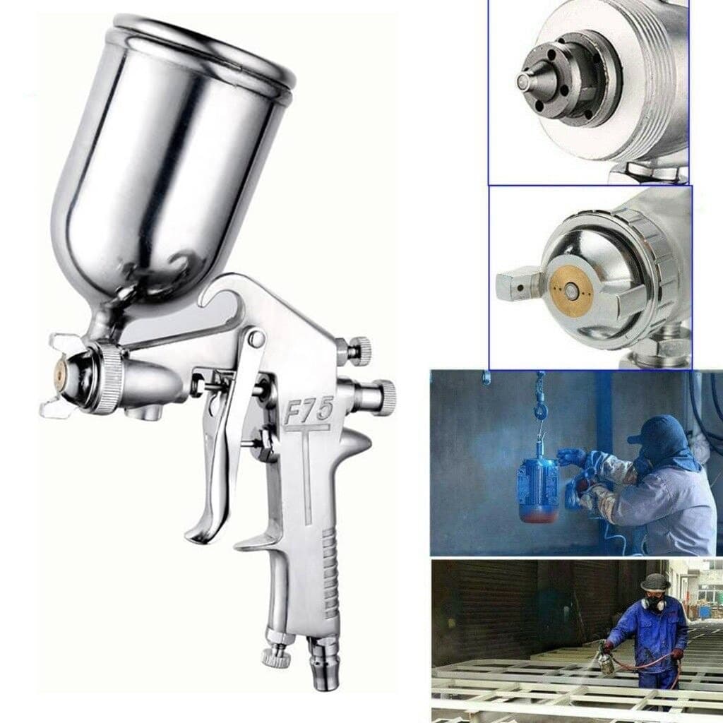 กาพ่นสี แบบหงาย รุ่น F75G 400ml and ระบบดูดสีก้นถ้วย Paint Sprayer หัวพ่น 1.5mm อุปกรณ์พ่นสีรถ หัวสเปรย์พ่นสีรถ กาพ่นสี รูปที่ 6