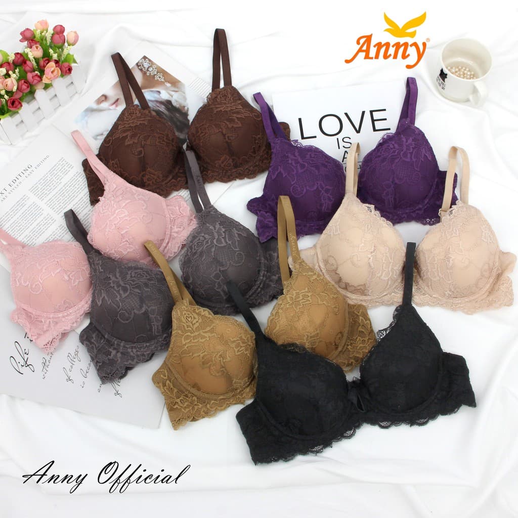 ชุดชั้นใน Anny รุ่น2389 คัพA เสื้อใน 2ตะขอ บรามีโครง ดันทรง ฟองน้ำนุ่มหนา 1cm ตัดเย็บด้วยผ้าลูกไม้ ดันขึ้นพอดีดูทรงสวย รูปที่ 1