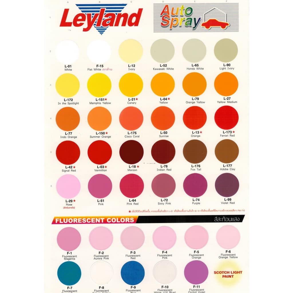 สีสเปรย์ สีพ่นรถยนต์ เลย์แลนด์ กลุ่มสี Leyland รูปที่ 4