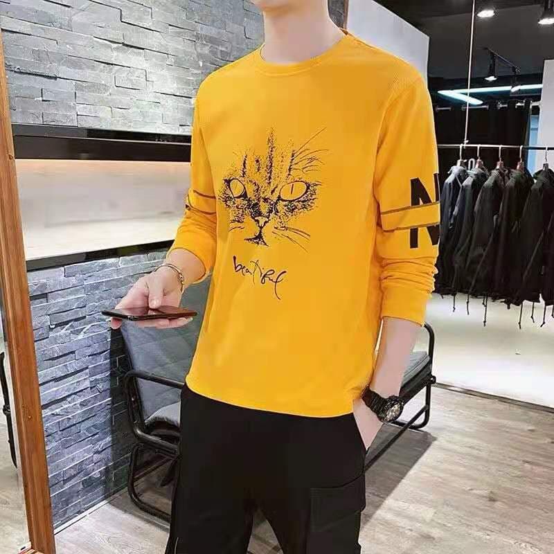 เสื้อยืดแขนยาวแฟชั่นผู้ชายลุคเกาหลี เนื้อผ้าดี ผ้าเนียนนุ่ม ใส่ไปไหนก็ดูเท่ รูปที่ 7