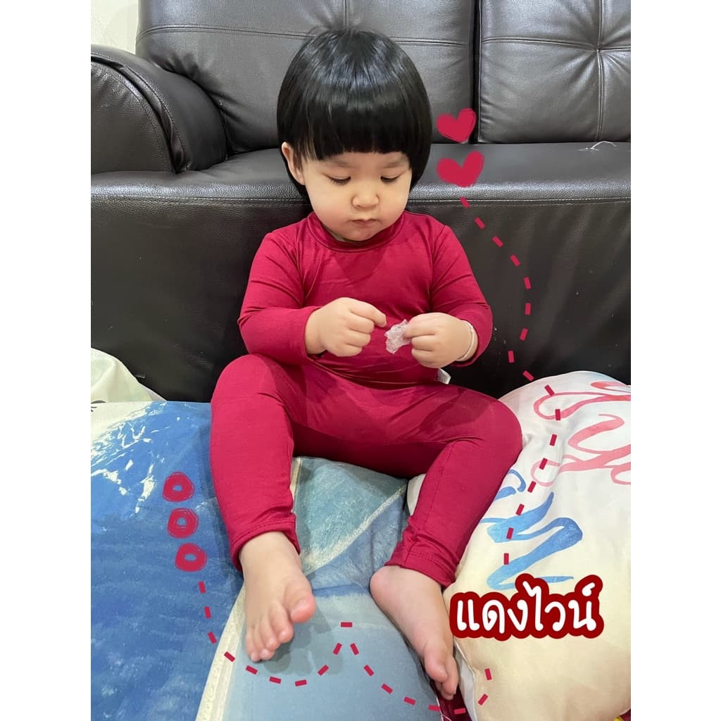 โพส1 ++ชุดนอนพุงป่อง แขนยาว สไตล์เกาหลี ผ้าเรยอน รูปที่ 8