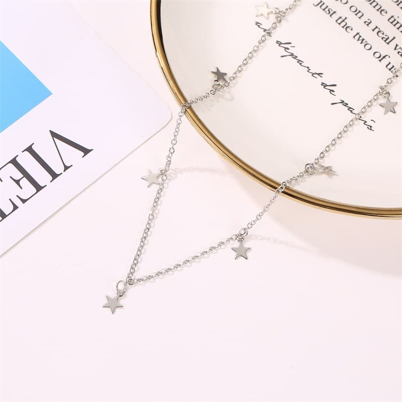 A HELLO GIRL สร้อยคอแฟชั่น จี้ดาว สีทอง สําหรับผู้หญิง สุภาพสตรี เด็กผู้หญิง เครื่องประดับสวัสดี รูปที่ 7