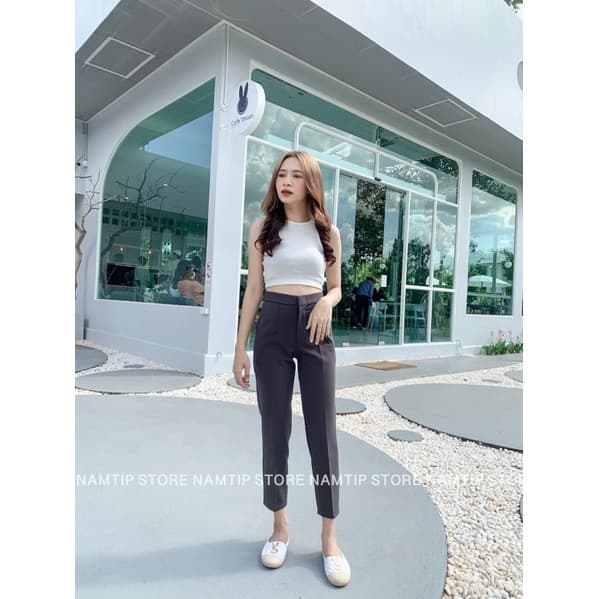 กางเกง9ส่วนผ้าโรเชฟงานตะขอหน้า ซิปหน้า รูปที่ 3