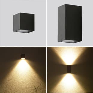 เปลี่ยนหลอดได้ง่าย***โคมไฟติดผนังนอกบ้านโคมไฟกิ่งกันฝนแถมขั้วใส่หลอดGU10 7w LED ต่อไฟบ้านตรง220v รูปที่ 3