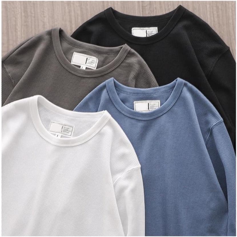 MNO.9 long-sleeved H15 เสื้อยืดแขนยาว คอกลม ผ้ารังผึ้ง ยืดหยุ่น ระบายอากกาศ รูปที่ 2